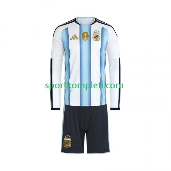 Argentina Djeca Domaći Nogometni Dres World Cup 2026 Dugi Rukavi