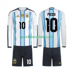 Argentina Djeca Domaći Nogometni Dres Lionel Messi 10 World Cup 2026 Dugi Rukavi
