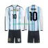 Argentina Djeca Domaći Nogometni Dres Lionel Messi 10 World Cup 2026 Dugi Rukavi