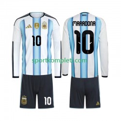 Argentina Djeca Domaći Nogometni Dres Maradona 10 World Cup 2026 Dugi Rukavi