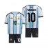 Argentina Djeca Domaći Nogometni Dres Maradona 10 World Cup 2026 Kratki Rukavi