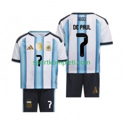 Argentina Djeca Domaći Nogometni Dres Rodrigo De Paul 7 World Cup 2026 Kratki Rukavi