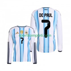 Argentina Muškarci Domaći Nogometni Dres Rodrigo De Paul 7 World Cup 2026 Dugi Rukavi