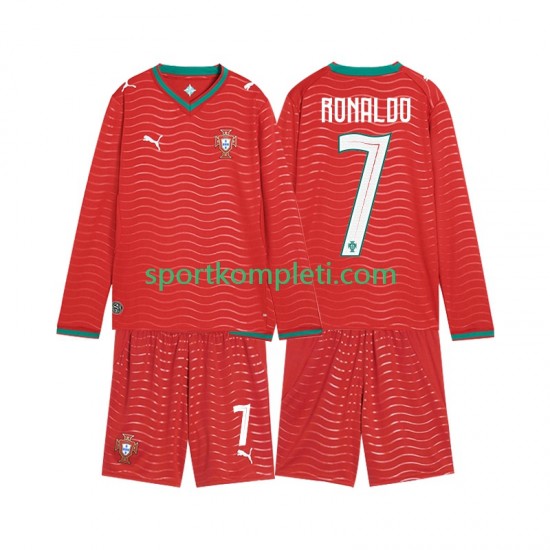 Portugal Djeca Domaći Nogometni Dres Cristiano Ronaldo 7 World Cup 2026 Dugi Rukavi