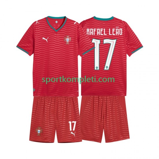 Portugal Djeca Domaći Nogometni Dres Rafael Leao 17 World Cup 2026 Kratki Rukavi