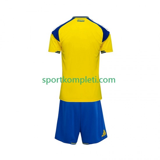 Švedska Djeca Domaći Nogometni Dres 2026 Kratki Rukavi