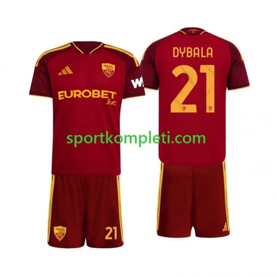 Roma Djeca Domaći Nogometni Dres Paulo Dybala 21 2026-2027 Kratki Rukavi
