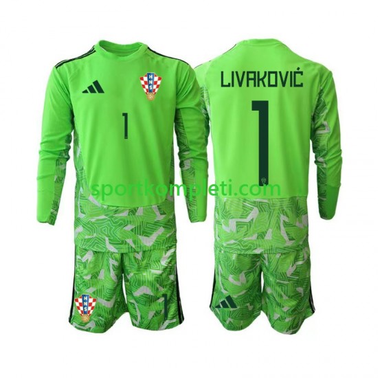Hrvatska Vratar Djeca Domaći Nogometni Dres Dominik Livakovic 25 2026-2027 Dugi Rukavi