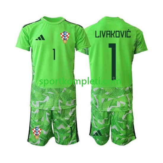 Hrvatska Vratar Djeca Domaći Nogometni Dres Dominik Livakovic 25 2026-2027 Kratki Rukavi