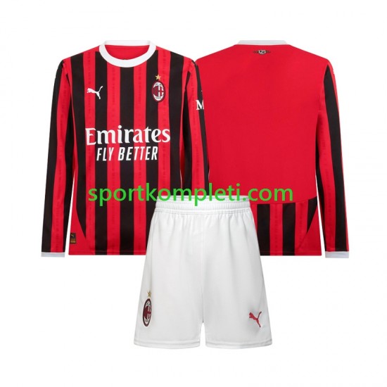 AC Milan Djeca Domaći Nogometni Dres 2024-2025 Dugi Rukavi