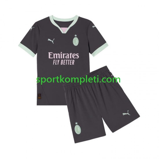 AC Milan Djeca Treći Nogometni Dres 2024-2025 Kratki Rukavi