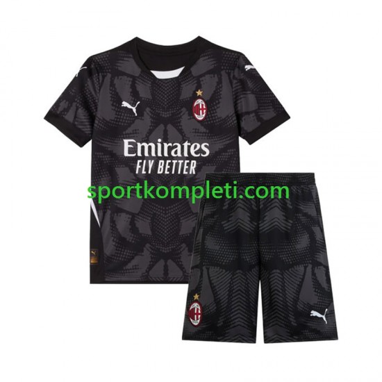 AC Milan Vratar Crno Djeca Domaći Nogometni Dres 2024-2025 Kratki Rukavi