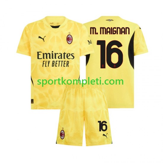 AC Milan Vratar Djeca Gostujući Nogometni Dres Mike Maignan 16 2024-2025 Kratki Rukavi