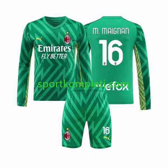 AC Milan Vratar Djeca Domaći Nogometni Dres Mike Maignan 16 2023-2024 Dugi Rukavi