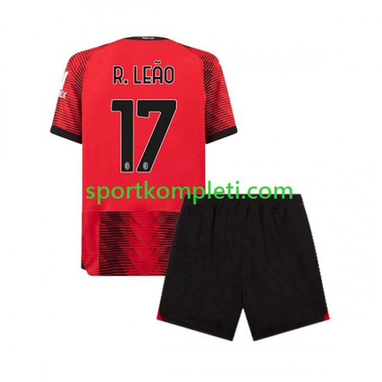 AC Milan Djeca Domaći Nogometni Dres Rafael Leao 17 2023-2024 Kratki Rukavi