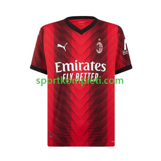 AC Milan Djeca Domaći Nogometni Dres Rafael Leao 17 2023-2024 Kratki Rukavi