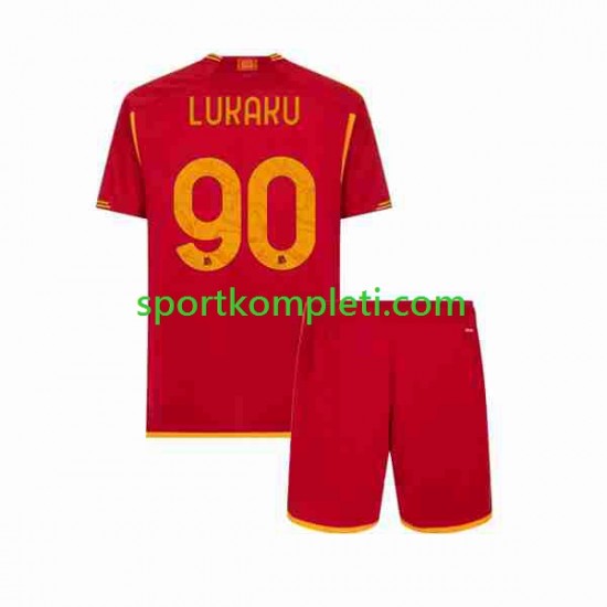 Roma Djeca Domaći Nogometni Dres Romelu Lukaku 90 2023-2024 Kratki Rukavi