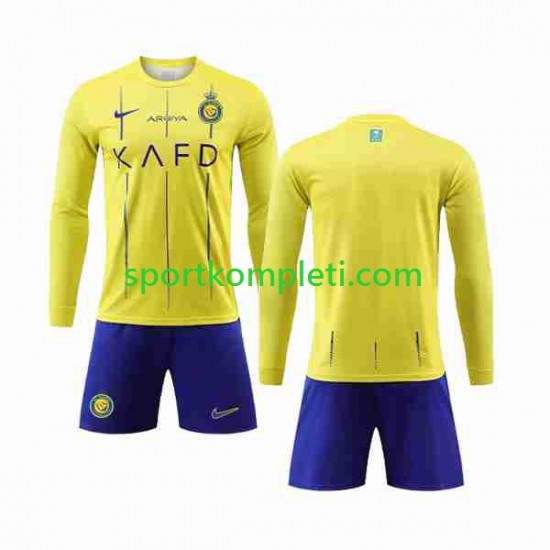 Al-Nassr Djeca Domaći Nogometni Dres 2023-2024 Dugi Rukavi