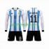 Argentina Djeca Domaći Nogometni Dres 3 Stars Di Maria 11 World Cup 2022 Dugi Rukavi