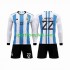 Argentina Djeca Domaći Nogometni Dres 3 Stars Lautaro Martinez 22 World Cup 2022 Dugi Rukavi