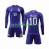 Argentina Djeca Gostujući Nogometni Dres 3 Stars Lionel Messi 10 World Cup 2022 Dugi Rukavi