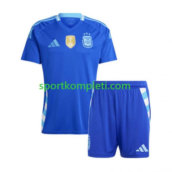 Argentina Djeca Gostujući Nogometni Dres Copa America 2024 Kratki Rukavi