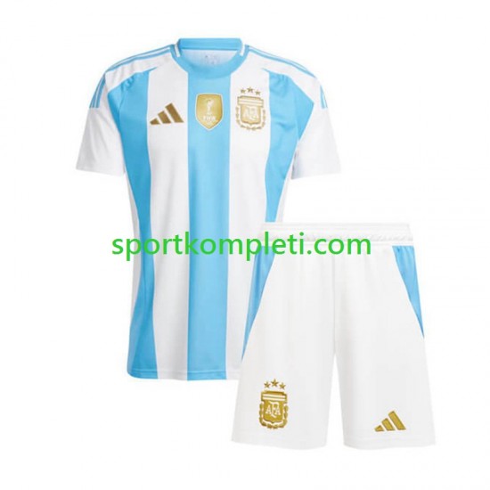 Argentina Djeca Domaći Nogometni Dres Copa America 2024 Kratki Rukavi