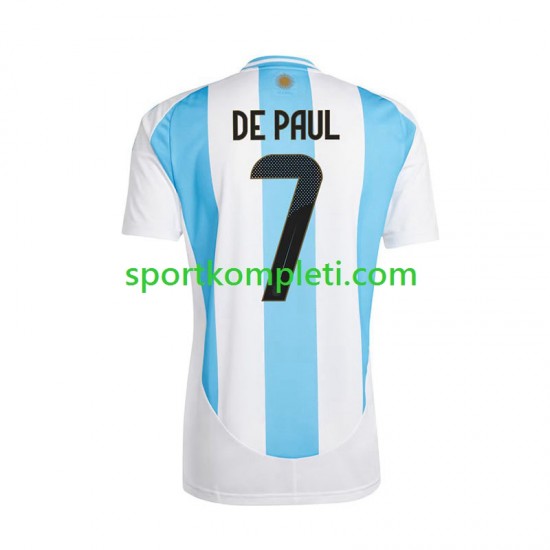 Argentina Muškarci Domaći Nogometni Dres De Paul 7 Copa America 2024 Kratki Rukavi