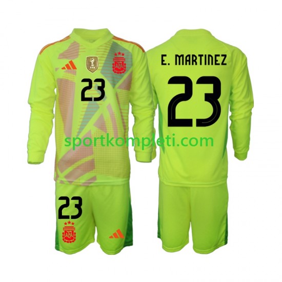 Argentina Vratar Djeca Gostujući Nogometni Dres Emiliano Martinez 23 2024 Dugi Rukavi