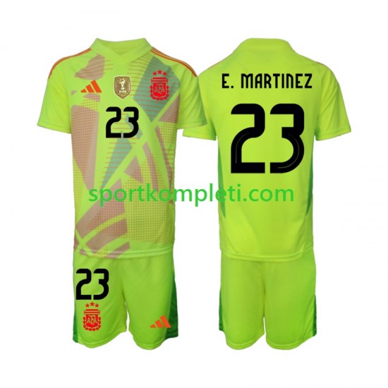 Argentina Vratar Djeca Gostujući Nogometni Dres Emiliano Martinez 23 2024 Kratki Rukavi