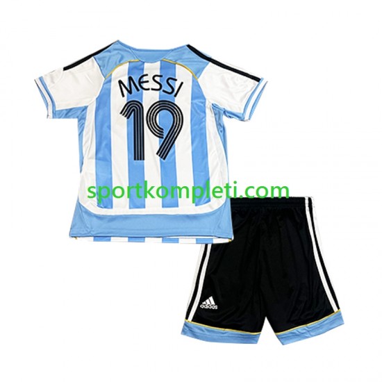 Argentina Retro Djeca Domaći Nogometni Dres Lionel Messi 19 2006 Kratki Rukavi