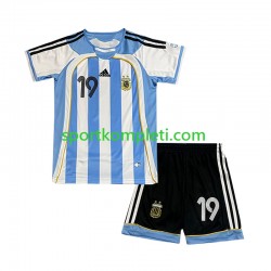 Argentina Retro Djeca Domaći Nogometni Dres Lionel Messi 19 2006 Kratki Rukavi