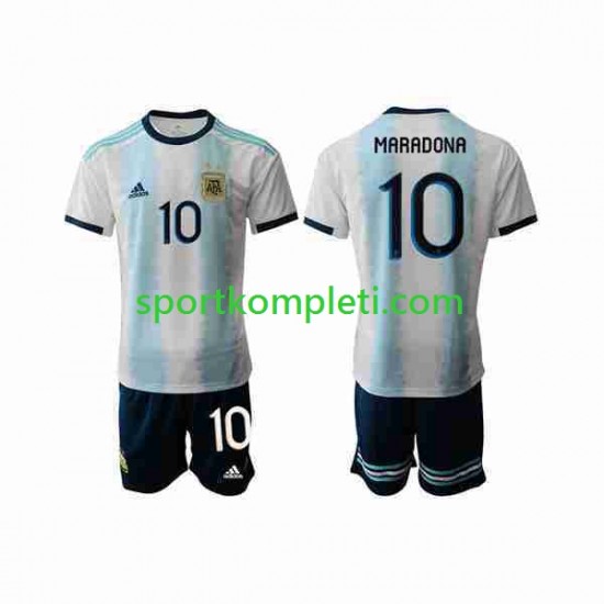 Argentina Djeca Domaći Nogometni Dres Maradona 10 2019-2020 Kratki Rukavi