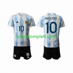 Argentina Djeca Domaći Nogometni Dres Maradona 10 2020-2021 Kratki Rukavi