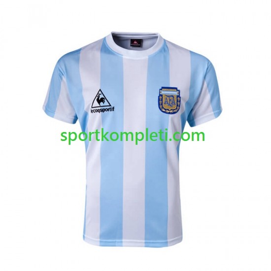 Argentina Retro Muškarci Domaći Nogometni Dres 1986 Kratki Rukavi