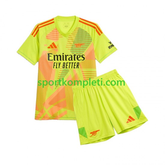 Arsenal Vratar Djeca Domaći Nogometni Dres 2024-2025 Kratki Rukavi