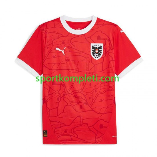 Austrija Crvena Muškarci Domaći Nogometni Dres Euro 2024 Kratki Rukavi