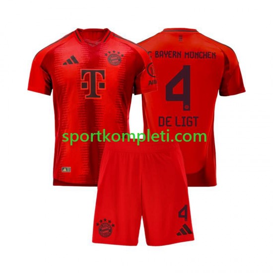 FC Bayern München Crvena Djeca Domaći Nogometni Dres Matthijs de Ligt 4 2024-2025 Kratki Rukavi FC Bayern München Crvena Djeca Domaći Nogometni Dres Matthijs de Ligt 4 2024-2025 Kratki Rukavi