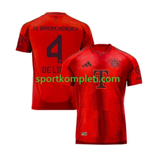 FC Bayern München Crvena Muškarci Domaći Nogometni Dres Matthijs de Ligt 4 2024-2025 Kratki Rukavi