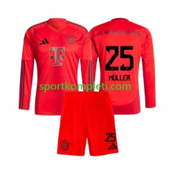 FC Bayern München Djeca Domaći Nogometni Dres Thomas Muller 25 2024-2025 Dugi Rukavi