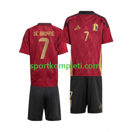 Belgija Djeca Domaći Nogometni Dres De Bruyne 7 Euro 2024 Kratki Rukavi