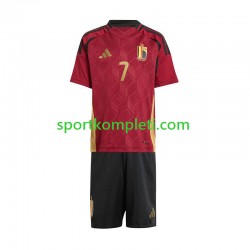 Belgija Djeca Domaći Nogometni Dres De Bruyne 7 Euro 2024 Kratki Rukavi