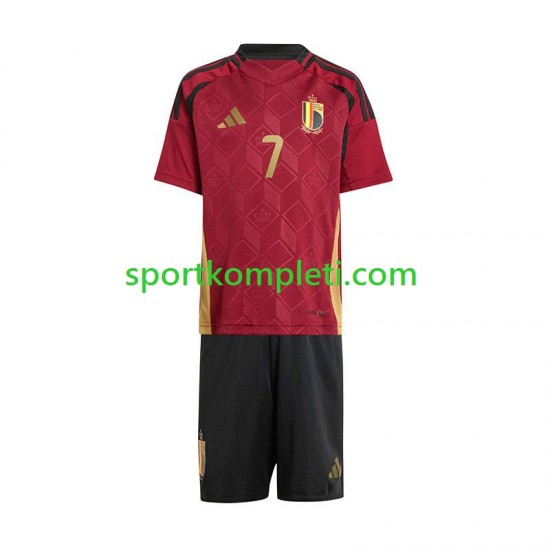 Belgija Djeca Domaći Nogometni Dres De Bruyne 7 Euro 2024 Kratki Rukavi