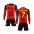 Belgija Djeca Domaći Nogometni Dres De Bruyne 7 World Cup 2022 Dugi Rukavi