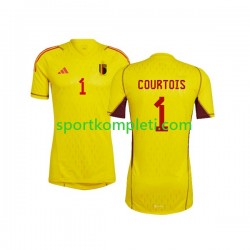 Belgija Vratar Muškarci Gostujući Nogometni Dres Courtois 1 World Cup 2022 Kratki Rukavi