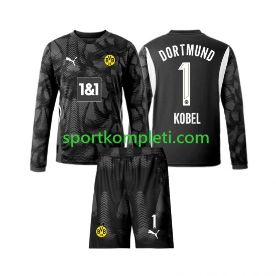 Borussia Dortmund Vratar Djeca Četvrti Nogometni Dres Gregor Kobel 1 2024-2025 Dugi Rukavi