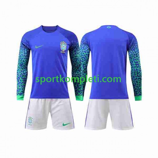 Brazil Djeca Gostujući Nogometni Dres World Cup 2022 Dugi Rukavi