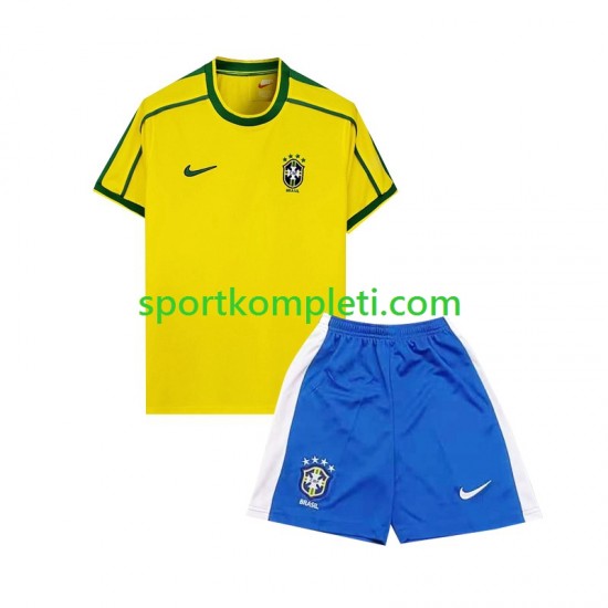 Brazil Retro Djeca Domaći Nogometni Dres 1998 Kratki Rukavi