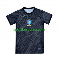 Brazil Vratar Crno Muškarci Gostujući Nogometni Dres Copa America 2024 Kratki Rukavi