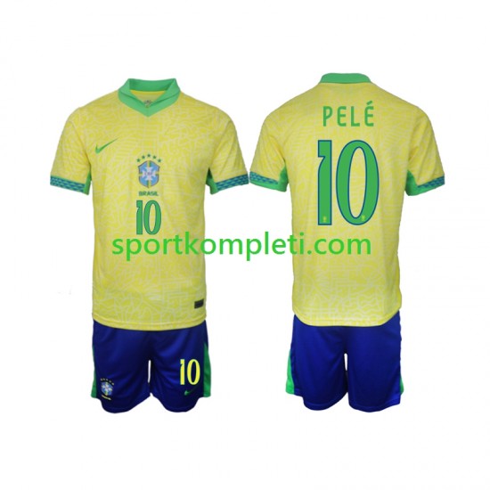 Brazil Djeca Domaći Nogometni Dres PELE 10 2024 Kratki Rukavi